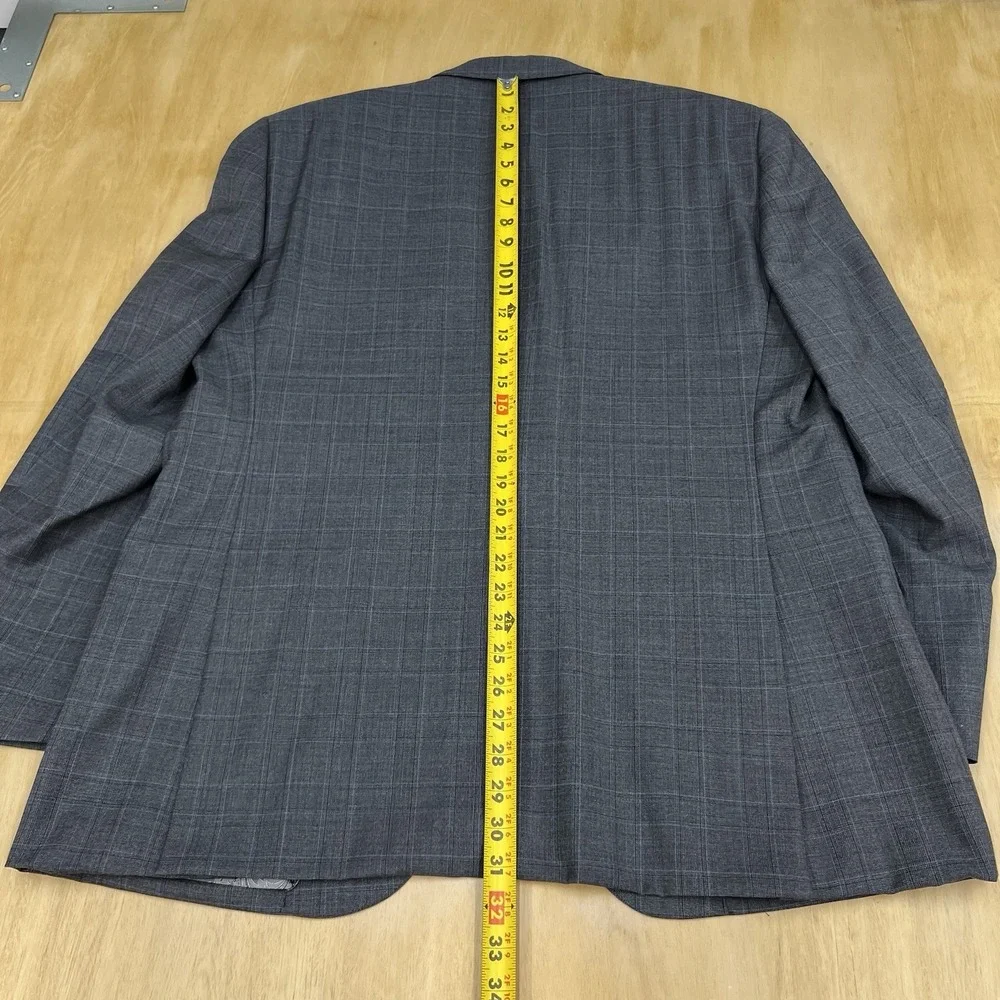 Joseph Abboud Custom Suit Mens 45L Long Wool Pants 35x35 (Unhemmed) Gray/Blue